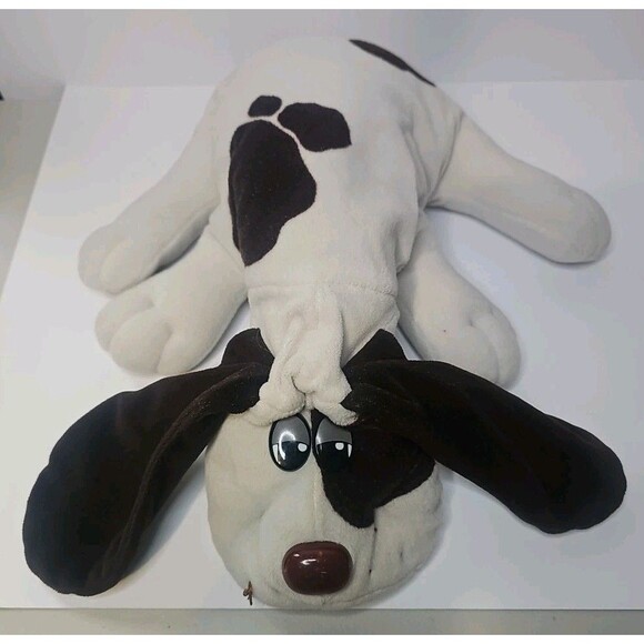 Vintage Tonka 1985 Pound Puppy Rumple Skins White with Brown Spots 19"